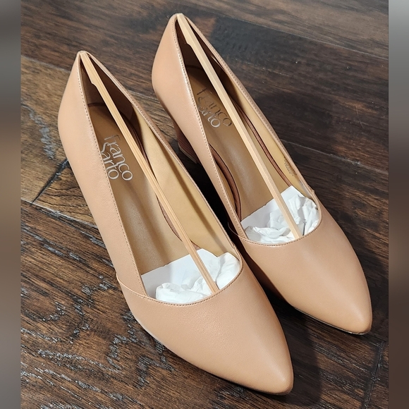 Women's Frankie Pointed Toe Wedge Pumps, size 9.5, Color: Cool Taupe Tan Leather - Picture 1 of 12